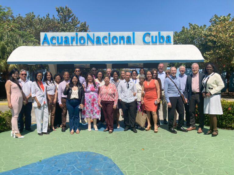 ACOEL fellows and other faculty outside of the National Aquarium of Cuba