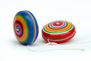 Two colorful Mexican yoyos
