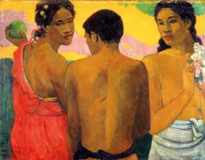 Paul Gauguin's painting, Three Tahitians (1899).