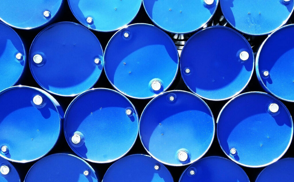 Blue waste storage containers